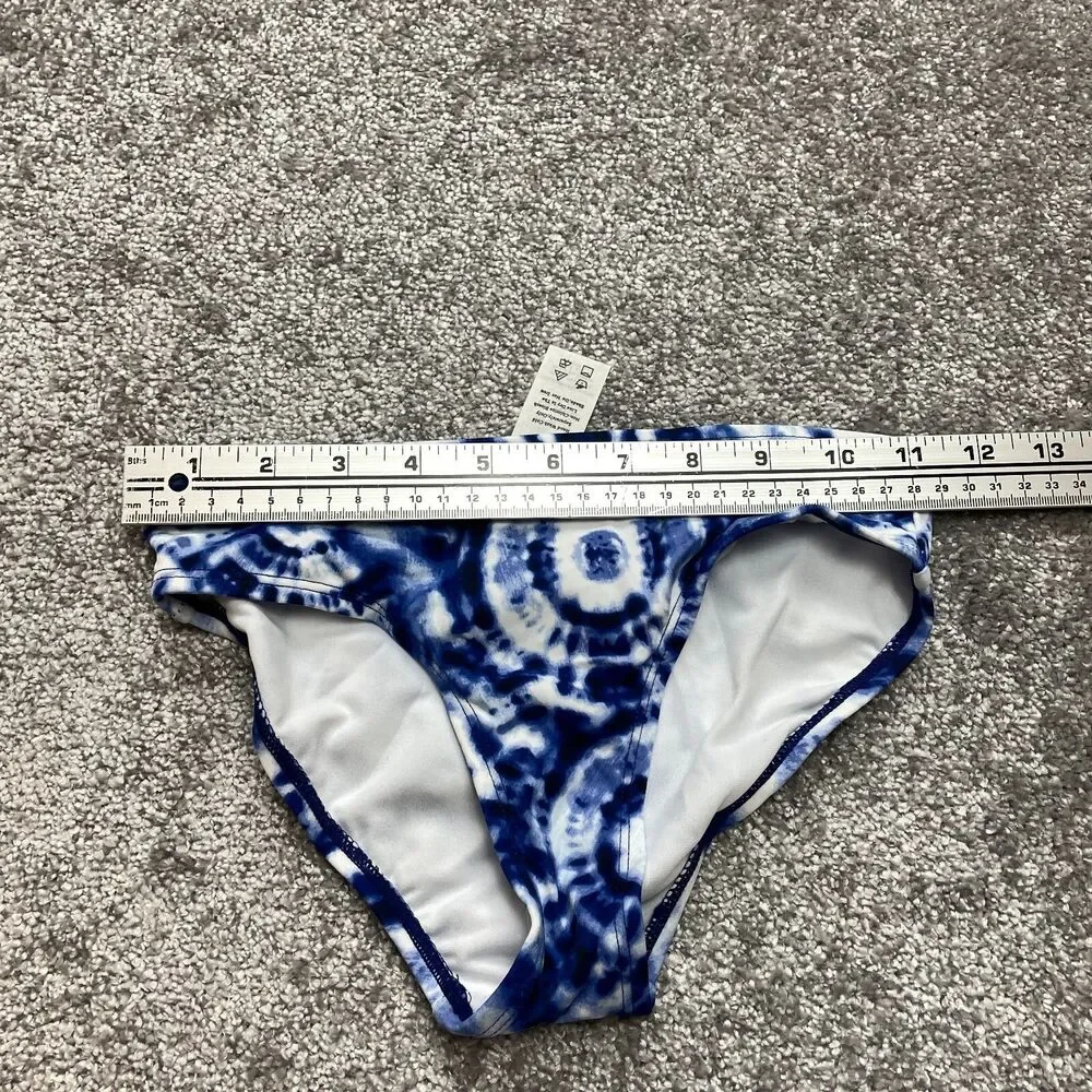 OKAMI Girls 10 Two Piece Swim Bathing Suit Set Blue White Long Sleeve Brief New